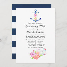 Invitación Agua Nautical Bridal Shower por correo