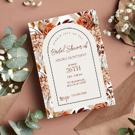 Invitación Agua Neutra Boho Pampas Ducha Bridal