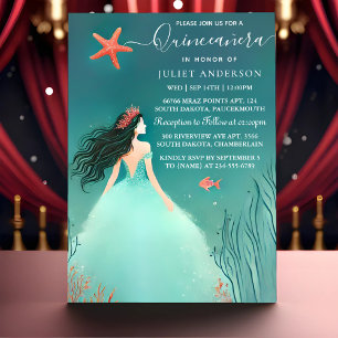 Invitación Agua Océano Vida De Pescado Bajo El Mar Quinceaner