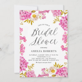 Invitación Agua rosa Hydrangea Floral Ducha de novia