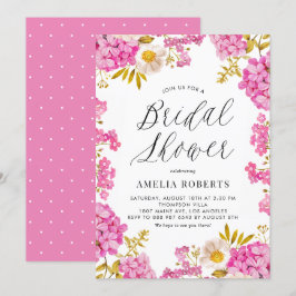 Invitación Agua rosa Hydrangea Floral Ducha de novia