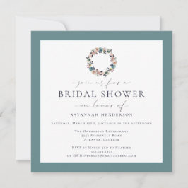 Invitación Agua rosa Sage Green Wreath Shower