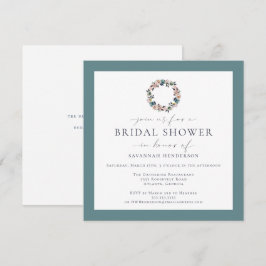 Invitación Agua rosa Sage Green Wreath Shower