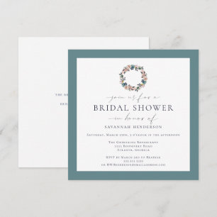 Invitación Agua rosa Sage Green Wreath Shower