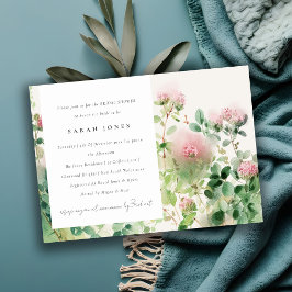 Invitación Agua rosa suave color Floral Jardín Brillante Duch