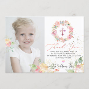 Invitación Agua Rubefacción Rosas Comunión Gracias