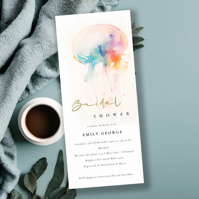 Invitación Agua submarina Jellyfish Ducha de novias (Subido por el creador)