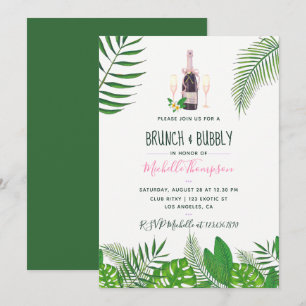 Invitación Agua tropical Brunch & Bubbly Bridal Shower