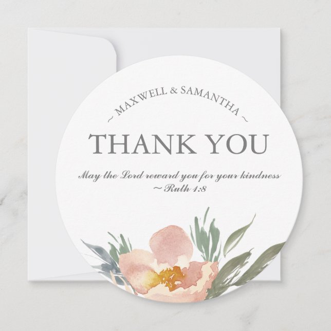 Invitación Agua verde, blanca y Naranja Gracias (Anverso)