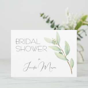 Invitación Agua verde suave Floral Brillante