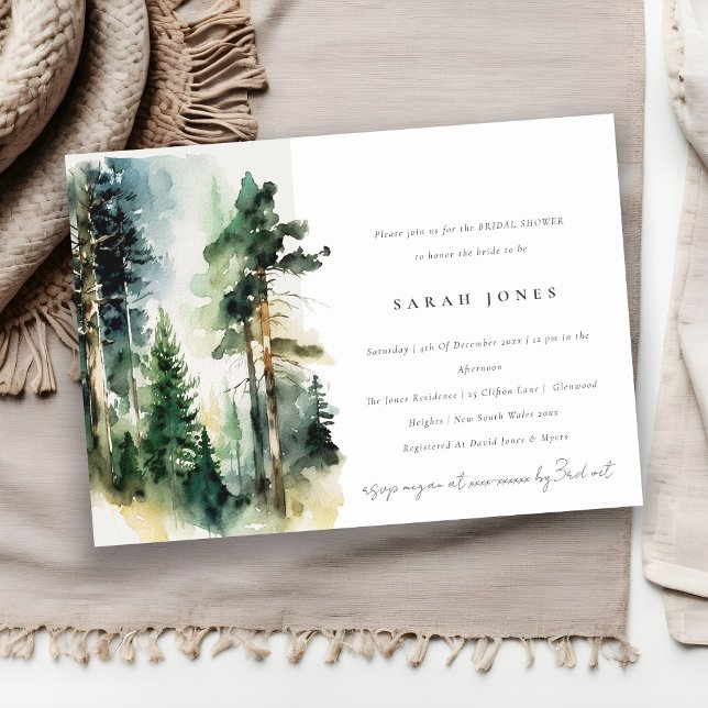 Invitación Agua verde Woodland Forest Shower (Subido por el creador)
