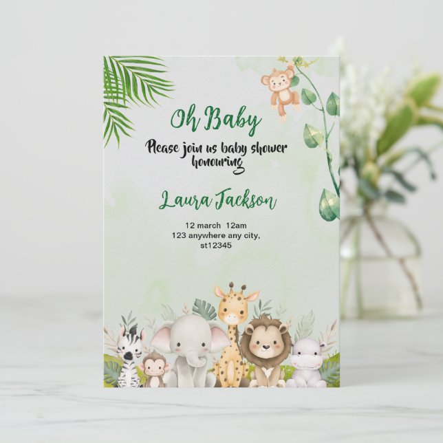 Invitación agua verde y blanca (Anverso de pie)