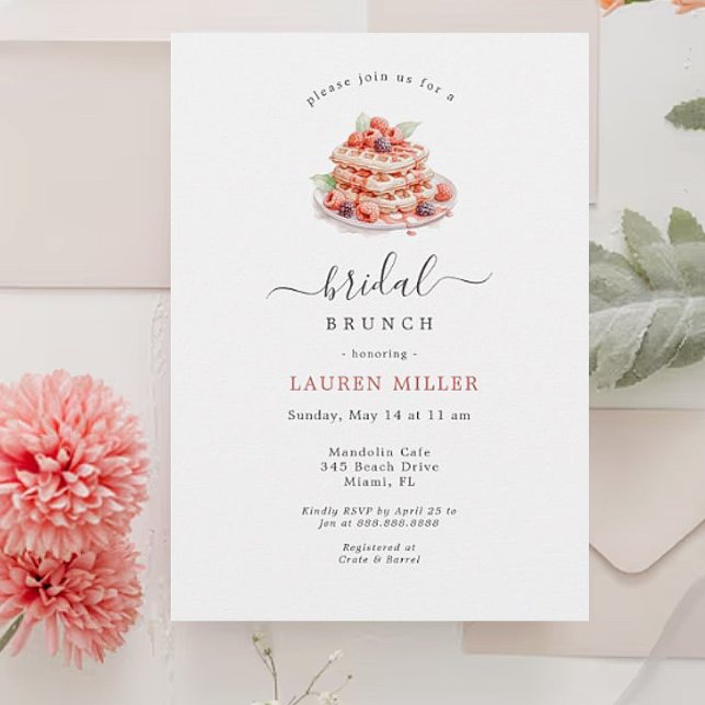 Invitación Agua Waffles Desayuno Brunch Ducha de novia (Subido por el creador)