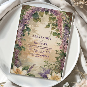 Invitación Agua Wisteria Boda Floral Purple Lilac