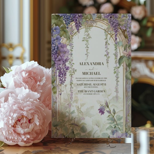 Invitación Agua Wisteria Boda Floral Purple Lilac (Subido por el creador)