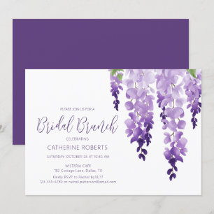 Invitación Agua Wisteria Brunch Bridal Elegante Floral