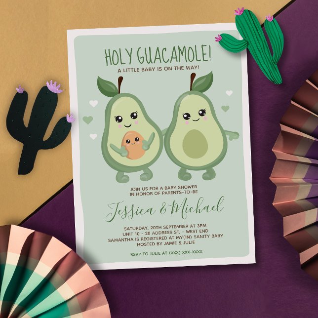 Invitación Aguacado Holy Guacamole Lesbian Baby Shower (Subido por el creador)