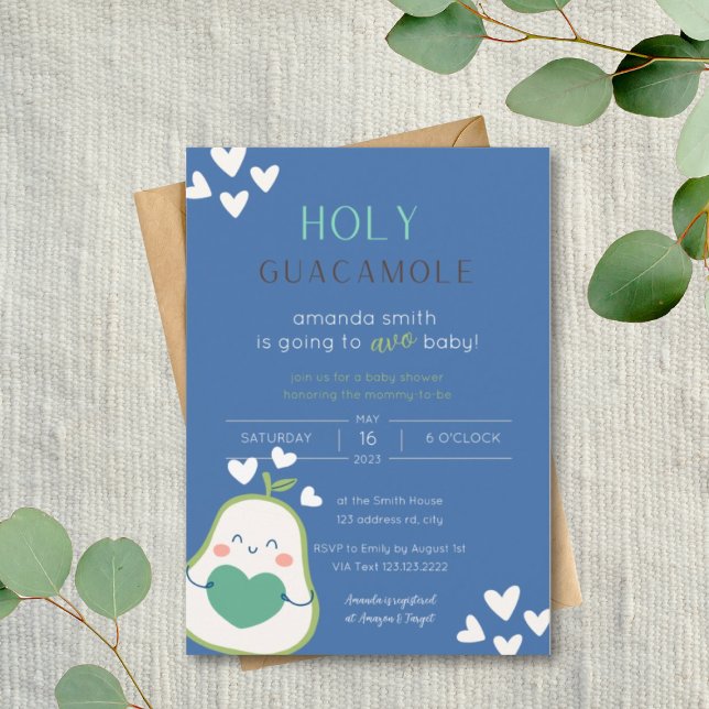Invitación Aguacate Baby Shower, Baby Boy (Subido por el creador)