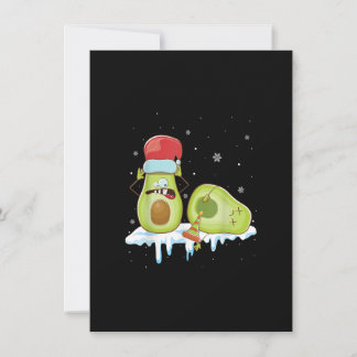 Invitación Aguacate Feliz Navidad Vegan Pajama Santa Hat Fun
