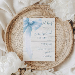 Invitación Aguada azul Oh chico! Shower de bebé