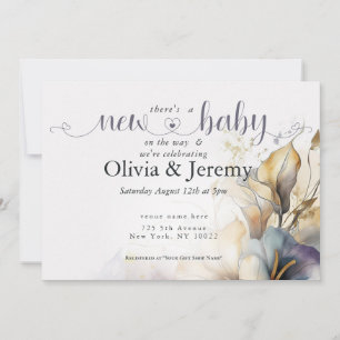 Invitación Aguada Bohemia Lirio de Calla Floral Baby Shower