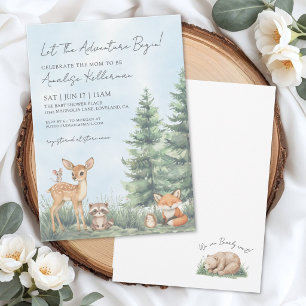 Invitación Aguada de animales del bosque de Shower para bebé