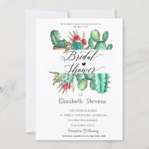 Invitación Aguada de Cactus Escritura Lunares Despedida de So