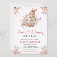 Aguada de flores de primavera conejo baby shower