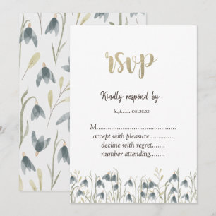 Invitación Aguada de flores silvestres campanillas de inviern