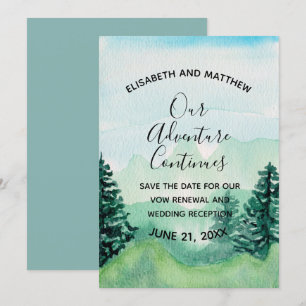 Invitación Aguada de Montaña al Estilo Acuarela