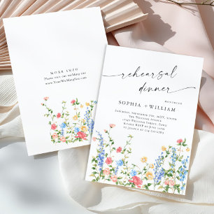 Invitación Aguada de prado de flores silvestres boho cena de 