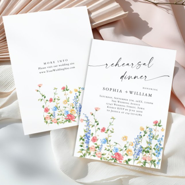Invitación Aguada de prado de flores silvestres boho cena de  (Subido por el creador)