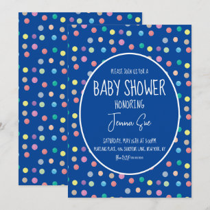 Invitación Aguada de puntos pintados Baby Shower 