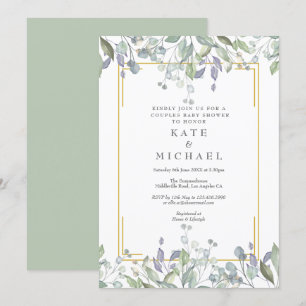Invitación Aguada floral parejas baby shower/aspersión
