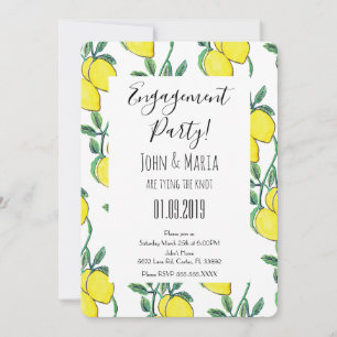 Invitación Aguada Verde Limón Fiesta de Compromiso