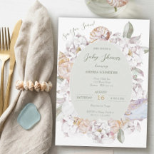 Aguadas Costeras Caracoles y Floral Baby Shower