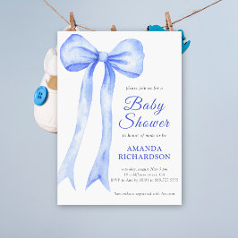 Invitación Aguamarina Acuarela un Arco Niño Baby Shower