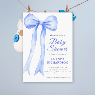 Invitación Aguamarina Acuarela un Arco Niño Baby Shower