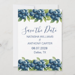 Invitación Aguamarina Bodas de Arándanos Save the Date
