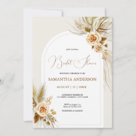 Invitación Aguamarina de hierba de Pampas Boho Despedida de s