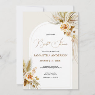 Invitación Aguamarina de hierba de Pampas Boho Despedida de s