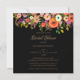 Invitación Aguamarina en Florales en Acuarela para Despedida