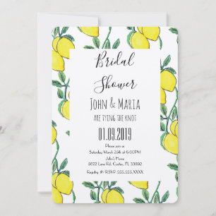 Invitación Aguamarina Limón Verde Lote Duchas Nupciales Kraft