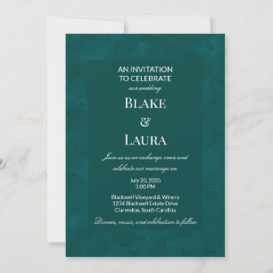 Invitación Aguamarina Simple Acuarela Personalizada