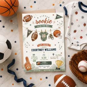 Invitación aguarela baby shower fútbol soccer