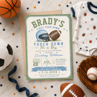 Invitación aguarela baby shower fútbol soccer