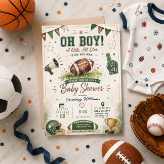 Invitación aguarela baby shower fútbol soccer