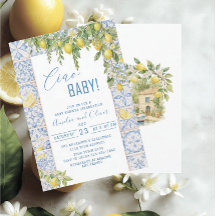 Aguarela ciao bambino limones baby shower