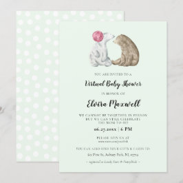 Invitación Aguas cutáneas osos de color Virtual Bebé ducha