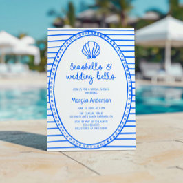 Invitación Aguas marinas azules y ducha de Bodas